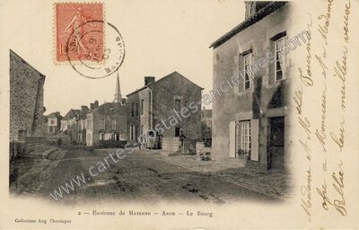 Carte postale ancienne Environs de Mayenne - Le Bourg — Aron (Mayenne)