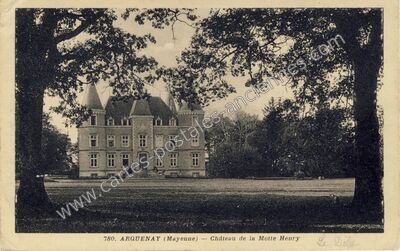Carte postale ancienne Château de la Motte Henry — Arquenay (Mayenne)