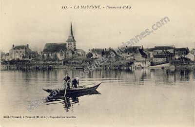 Carte postale ancienne La Mayenne - Panorama d'Azé — Azé (Mayenne)