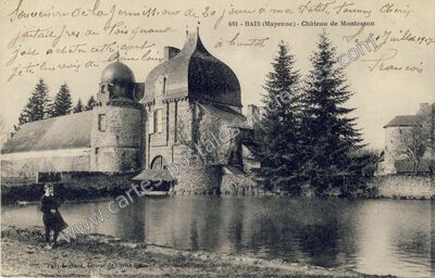 Carte postale ancienne Château de Montesson — Bais (Mayenne)