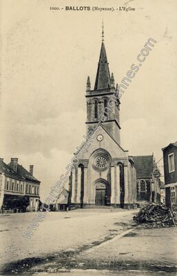 Carte postale ancienne L'Eglise — Ballots (Mayenne)