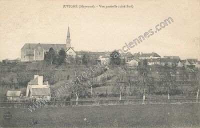 Carte postale ancienne Vue partielle (côté Sud) — Juvigné (Mayenne)