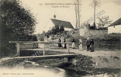 Carte postale ancienne Chapelle de Mariette — Beaumont-Pied-de-Bœuf (Mayenne)