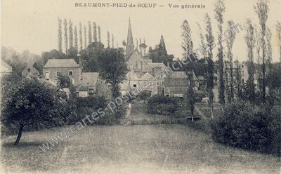 Carte postale ancienne Vue générale — Beaumont-Pied-de-Bœuf (Mayenne)