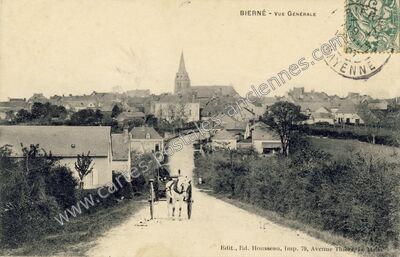 Carte postale ancienne Vue Générale — Bierné (Mayenne)