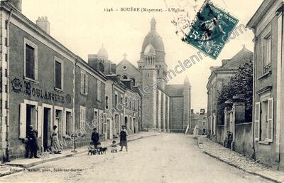 Carte postale ancienne L'Eglise — Bouère (Mayenne)