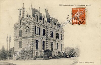 Carte postale ancienne Chateau de Daviers — Bouère (Mayenne)
