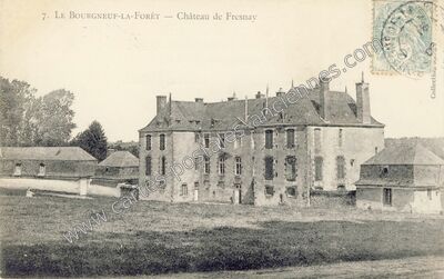 Carte postale ancienne Château de Fresnay — Le Bourgneuf-la-Forêt (Mayenne)