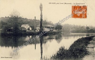 Carte postale ancienne La Blanchisserie — Changé (Mayenne)