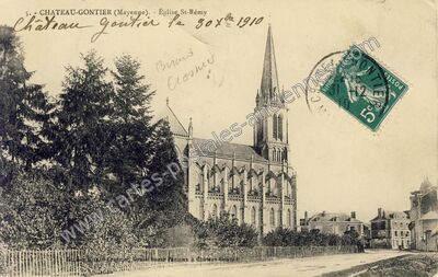 Carte postale ancienne Église St-Rémy — Château-Gontier (Mayenne)