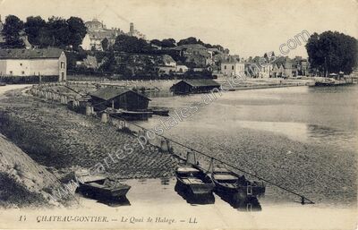 Carte postale ancienne Le Quai de Halage — Château-Gontier (Mayenne)