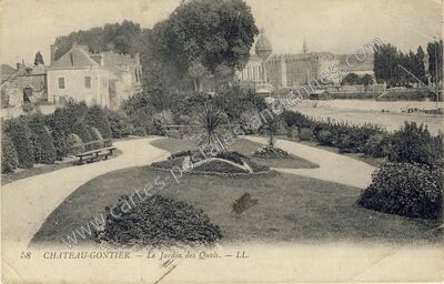 Carte postale ancienne Le Jardin des Quais — Château-Gontier (Mayenne)