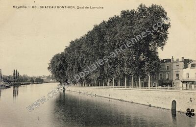 Carte postale ancienne Quai de Lorraine — Château-Gontier (Mayenne)