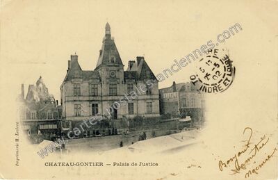 Carte postale ancienne Palais de Justice — Château-Gontier (Mayenne)