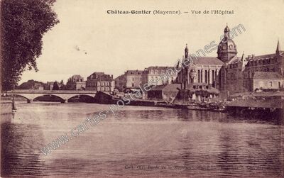Carte postale ancienne Vue de l'Hôpital — Château-Gontier (Mayenne)