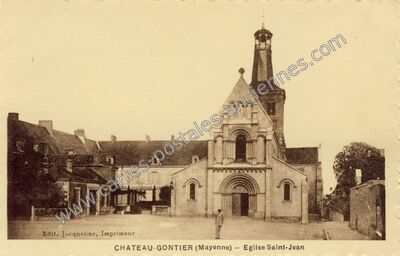 Carte postale ancienne Eglise Saint-Jean — Château-Gontier (Mayenne)