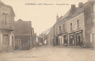 Carte postale ancienne La grande rue — Chémeré-le-Roi (Mayenne)