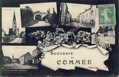 Carte postale ancienne Souvenir — Commer (Mayenne)