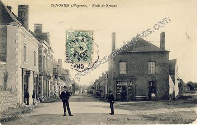 Carte postale ancienne Route de Renazé — Congrier (Mayenne)