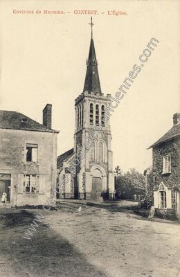 Carte postale ancienne L'Église — Contest (Mayenne)