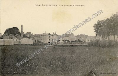 Carte postale ancienne La Station Électrique — Cossé-le-Vivien (Mayenne)