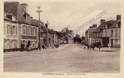 Carte postale ancienne Route de Pré-en-Pail — Couptrain (Mayenne)