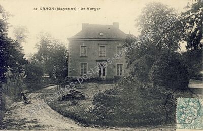Carte postale ancienne Le Verger — Craon (Mayenne)