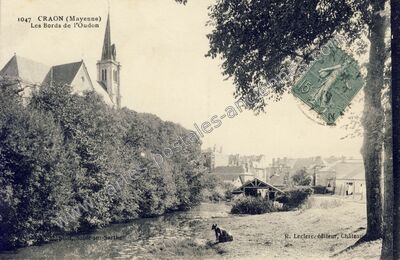 Carte postale ancienne Les Bords de l'Oudon — Craon (Mayenne)