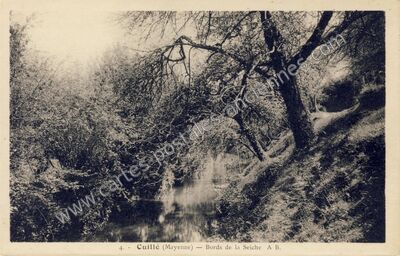 Carte postale ancienne Bords de la Seiche — Cuillé (Mayenne)
