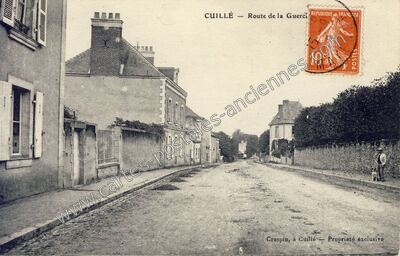 Carte postale ancienne Route de la Guerci — Cuillé (Mayenne)