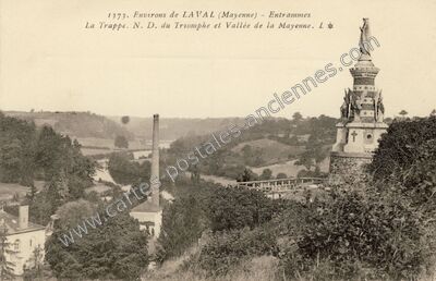 Carte postale ancienne La Trappe. N. D. du Triomphe et Vallée de la Mayenne — Entrammes (Mayenne)