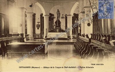 Carte postale ancienne Abbaye de la Trappe de Port-du-Salut - L'Eglise Abbatiale — Entrammes (Mayenne)
