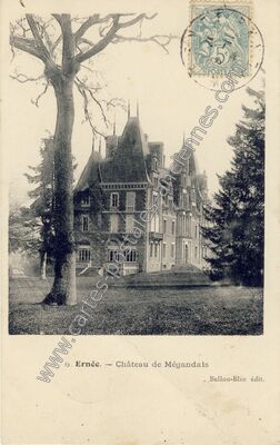 Carte postale ancienne Château de Mégandais — Ernée (Mayenne)