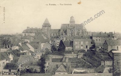 Carte postale ancienne Vue Générale — Évron (Mayenne)