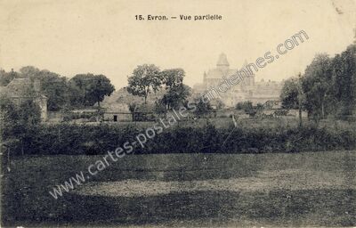 Carte postale ancienne Vue partielle — Évron (Mayenne)