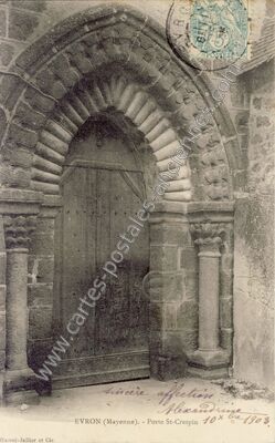 Carte postale ancienne Porte St-Crespin — Évron (Mayenne)