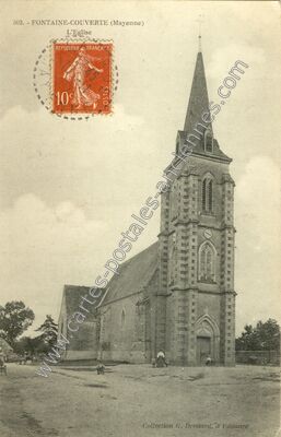 Carte postale ancienne L'Eglise — Fontaine-Couverte (Mayenne)