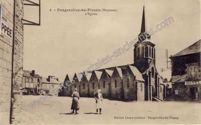 Carte postale ancienne L'Eglise — Fougerolles-du-Plessis (Mayenne)