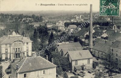 Carte postale ancienne Usine Bresson et vue générale — Fougerolles-du-Plessis (Mayenne)