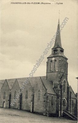 Carte postale ancienne L'Eglise — Fougerolles-du-Plessis (Mayenne)
