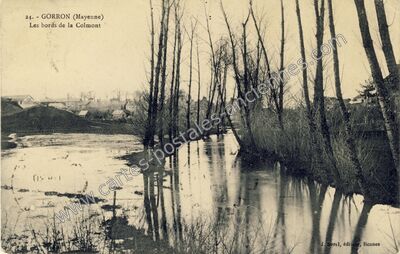Carte postale ancienne Les bords de la Colmont — Gorron (Mayenne)