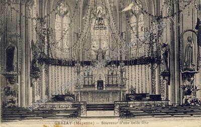 Carte postale ancienne Souvenir d'une belle fête — Grazay (Mayenne)