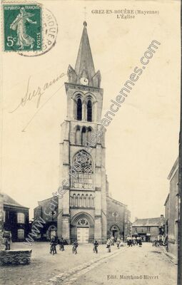 Carte postale ancienne L'Église — Grez-en-Bouère (Mayenne)