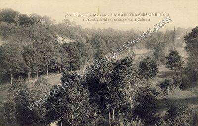 Carte postale ancienne La Coulée de Mons en amont de la Colmont — La Haie-Traversaine (Mayenne)