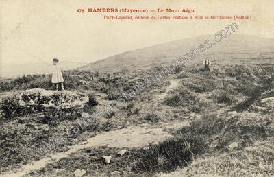 Carte postale ancienne Le Mont Aigu — Hambers (Mayenne)