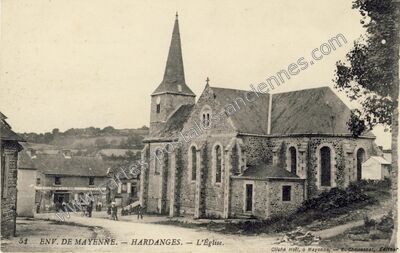 Carte postale ancienne L'Église — Hardanges (Mayenne)