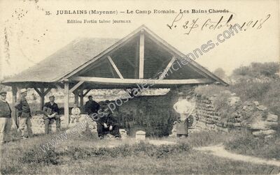 Carte postale ancienne Le Camp Romain. Les Bains Chauds — Jublains (Mayenne)