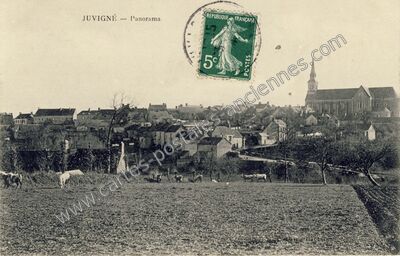 Carte postale ancienne Panorama — Juvigné (Mayenne)