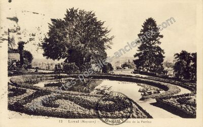 Carte postale ancienne Jardin de la Perrine — Laval (Mayenne)