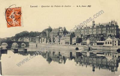 Carte postale ancienne Quartier du Palais de Justice — Laval (Mayenne)